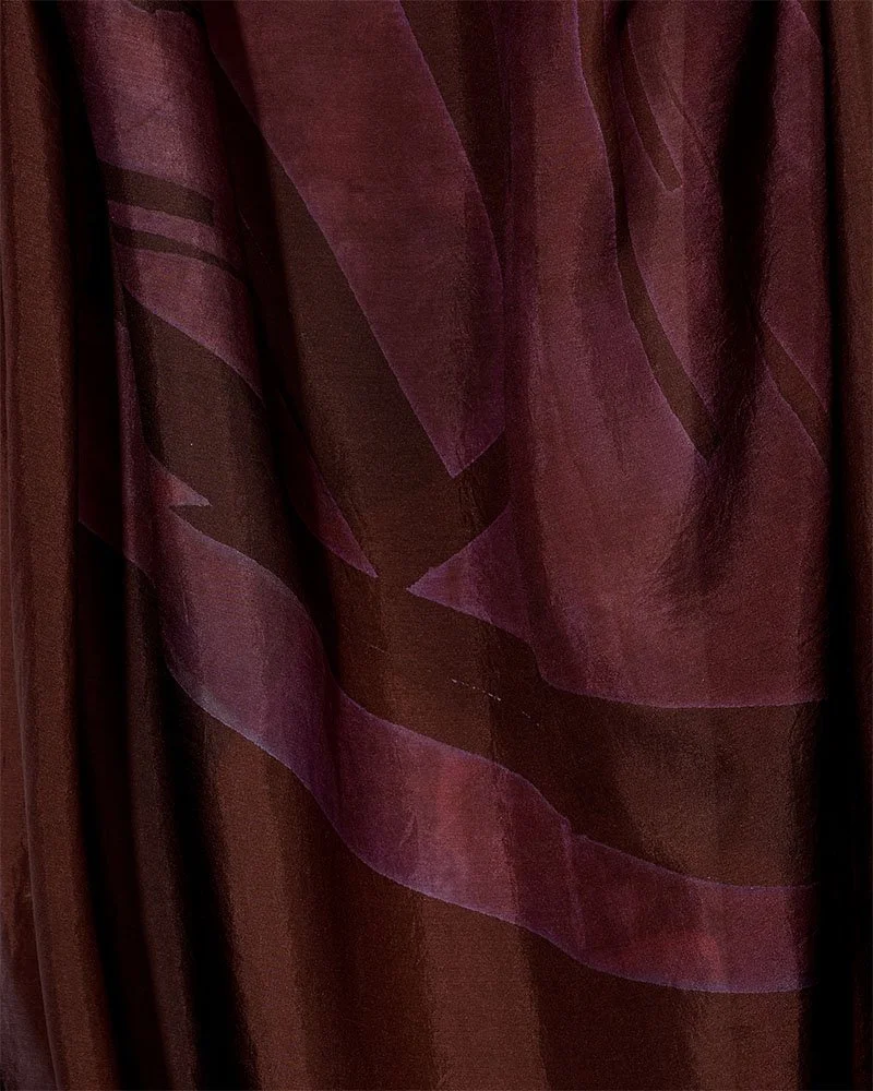 The maron, close up draped, screen print on silk, 94 x 111cm, Janine Saul, 2025.jpg