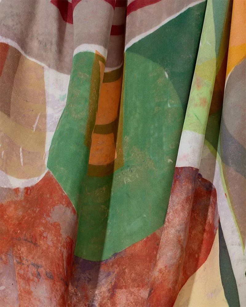 Wyra - reality of a real relation, close up draped, screen printed on silk, 144 x 115cm, Janine Saul, 2025.jpg