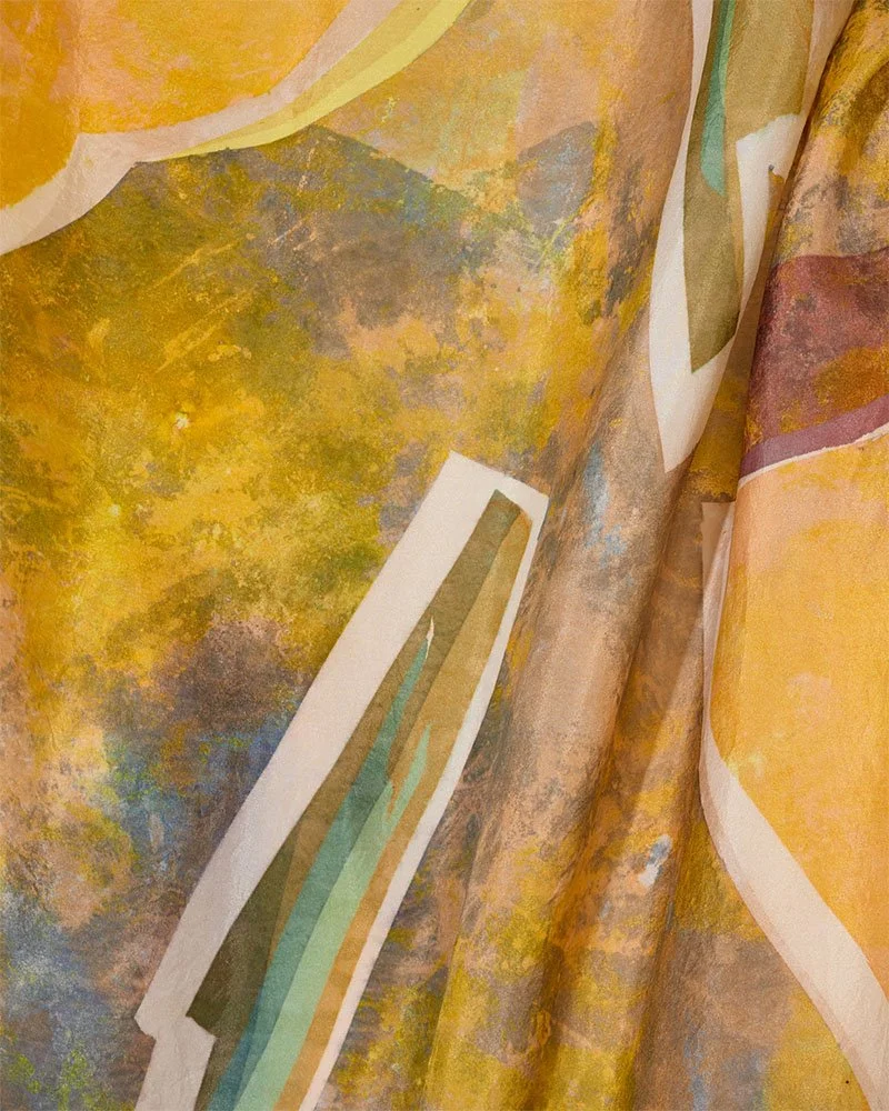 Redemption, close up draped, screen print on silk, 87 x 139 cm, Janine Saul, 2025.jpg
