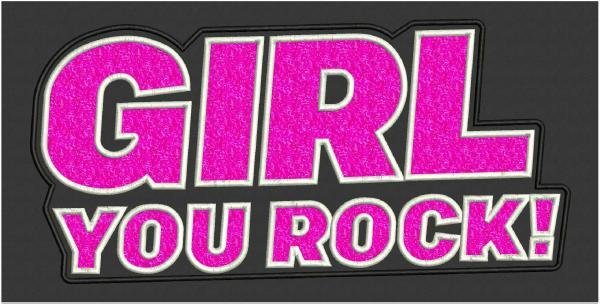 Girl You Rock Chenille Embroidery Patch (13