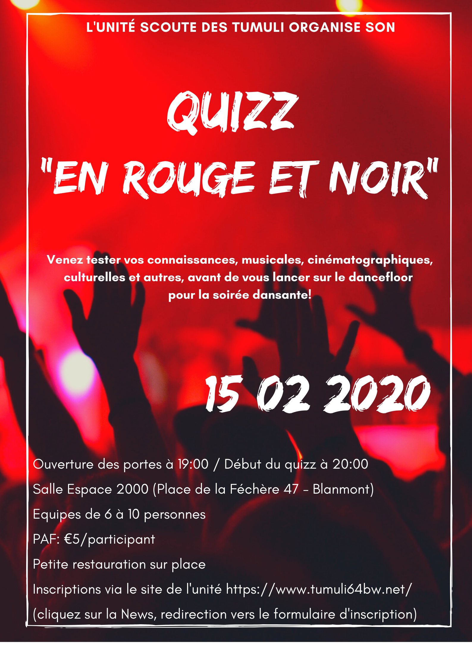 QUIZZ "En rouge et noir" - C'est ce soir à Blanmont!