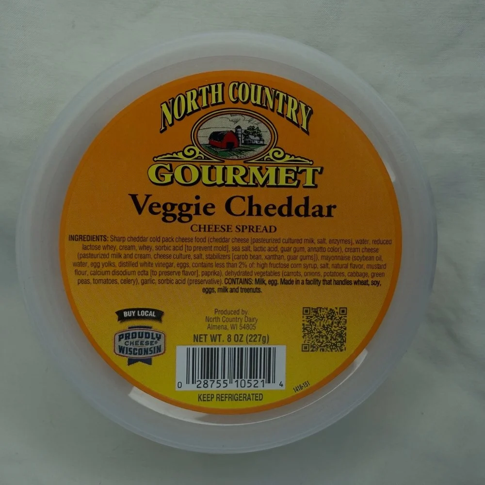 NORTH COUNTRY VEGGIE CHEDDAR 8OZ CHEESE SPREAD
