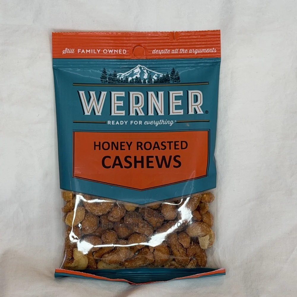 WERNER HONEY ROASTED CASHEWS 2.5 OZ