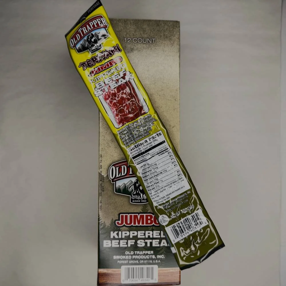 OLD TRAPPER TERIYAKI JERKY JUMBO KIPPERED 12CT