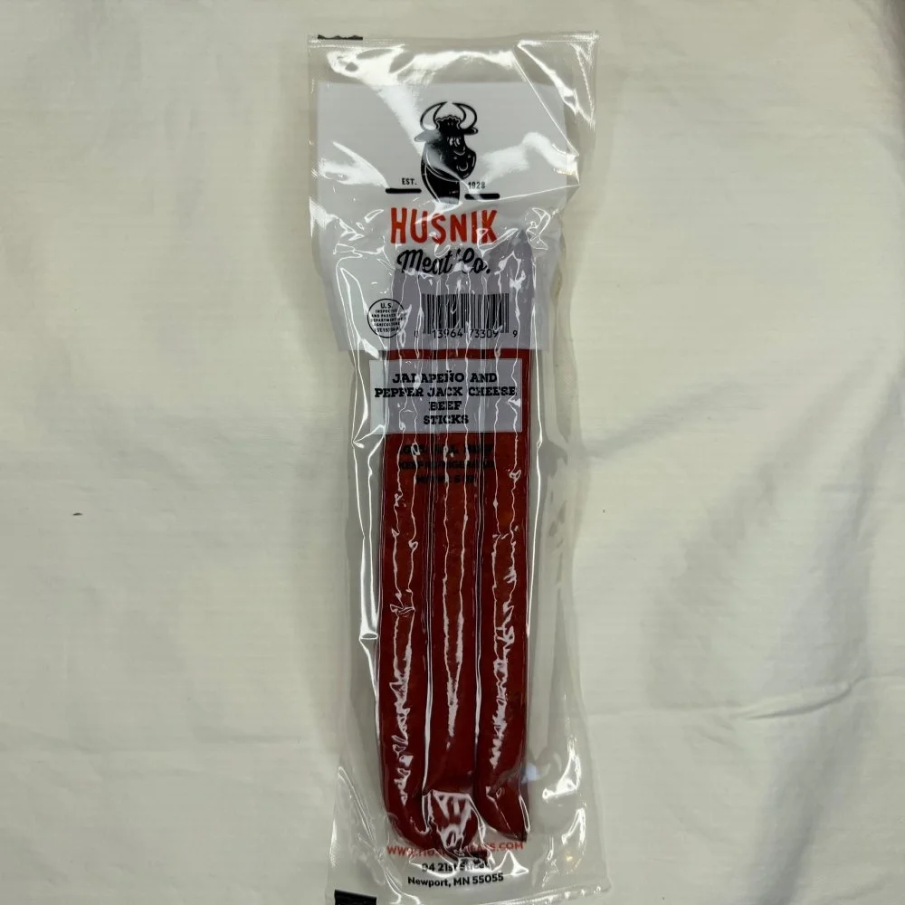 HUSNIK JALAPENO AND PEPPER JACK CHEESE BEEF STICKS 5OZ