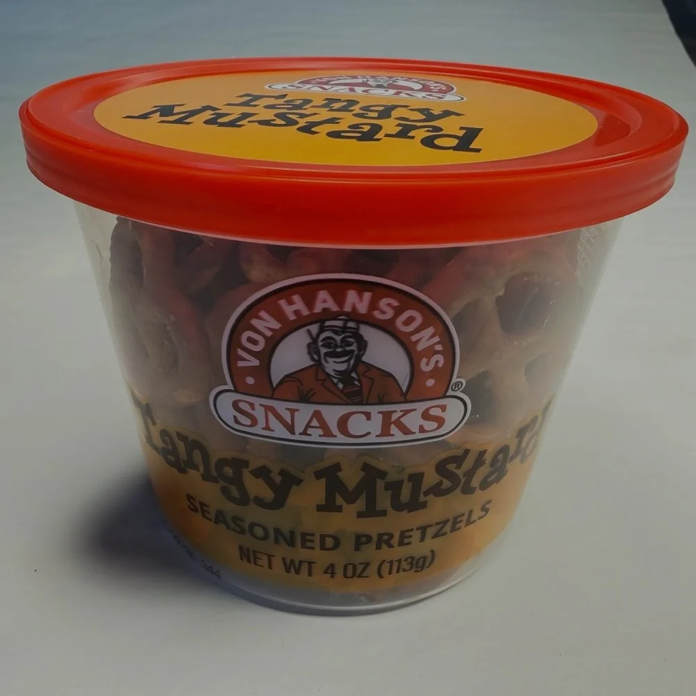 VON HANSON'S TANGY MUSTARD PRETZELS 4OZ CUP