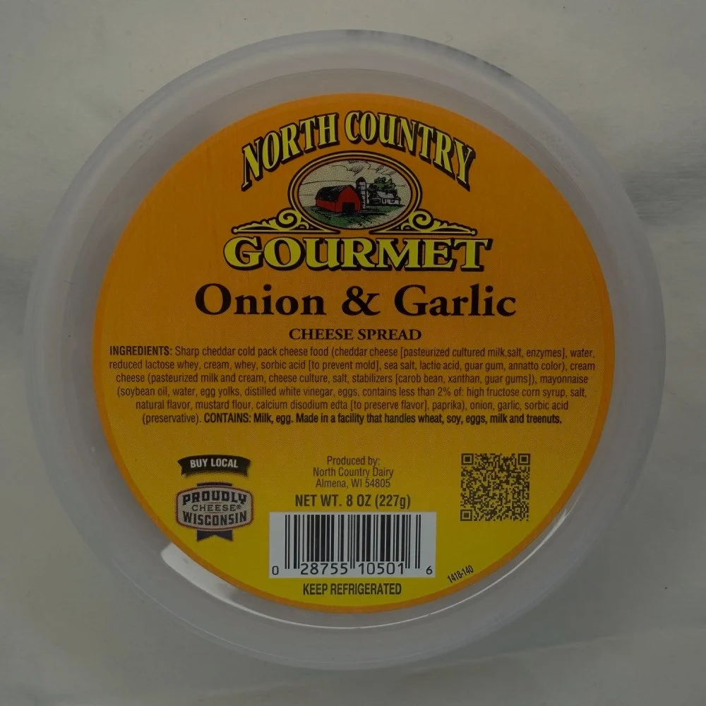 NORTH COUNTRY ONION & GARLIC 8OZ CHEESE SPREAD
