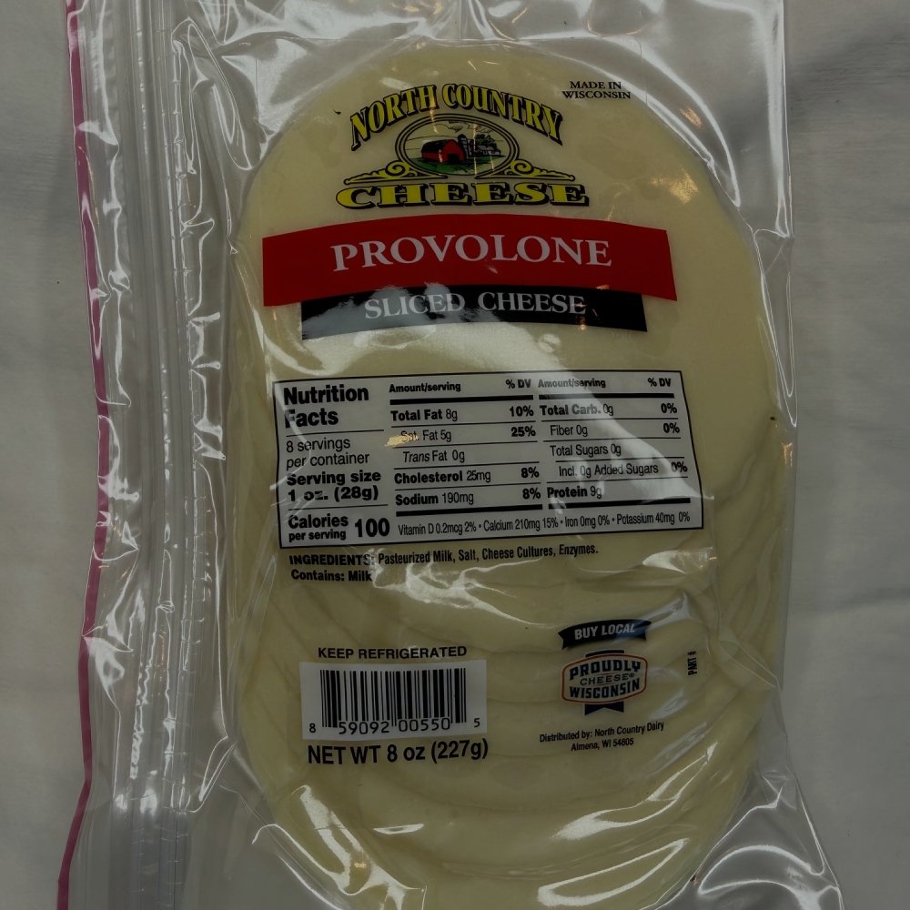 NORTH COUNTRY PROVOLONE SLICED CHEESE 8OZ