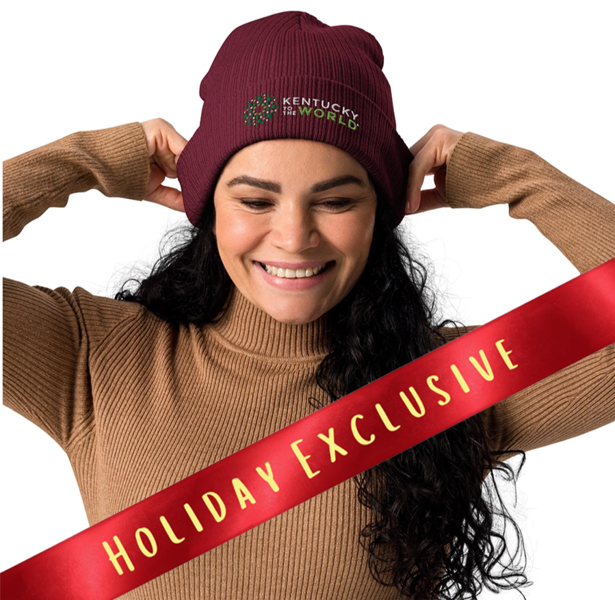 Embroidered Organic Ribbed Beanie | Atlantis (multiple colors)