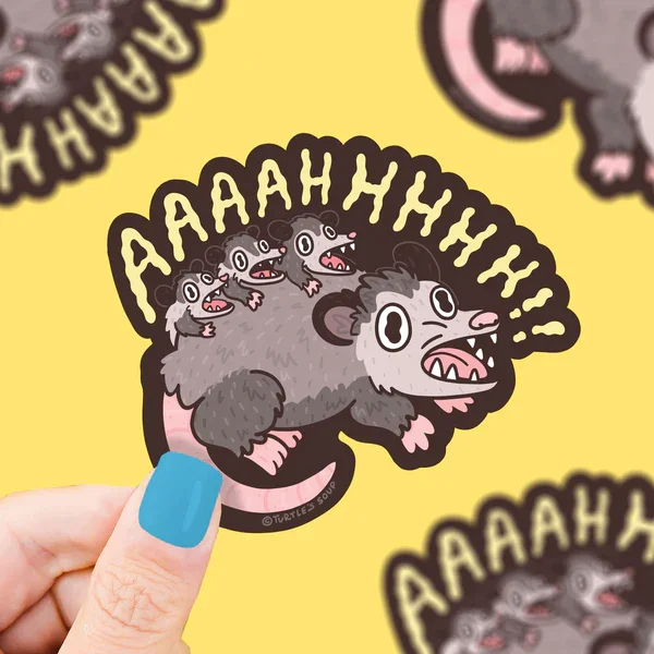 S-580--Opossum-Screaming-Funny-Vinyl-Sticker-by-Turtles-Soup.webp