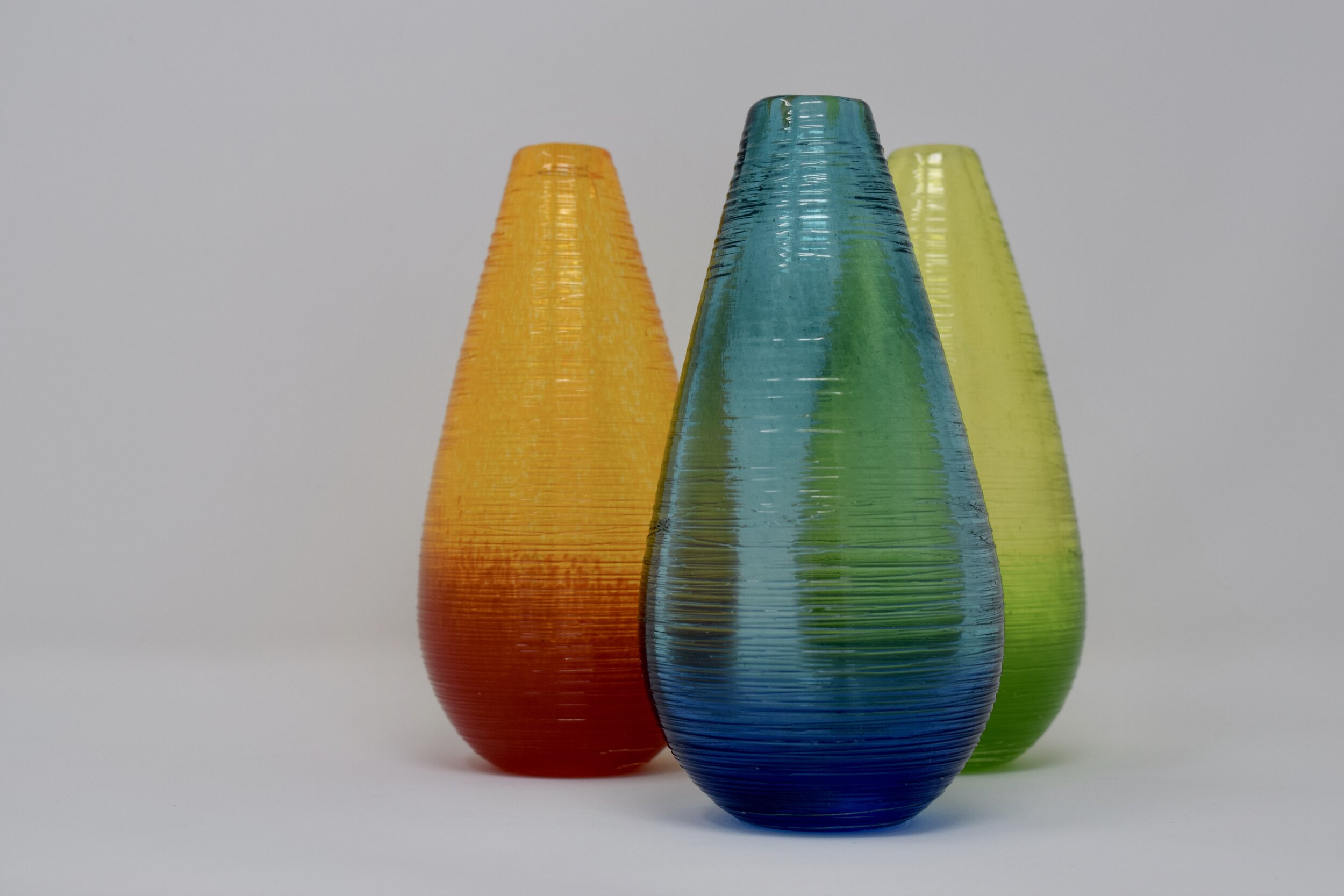 Glass Ribbed Vases
