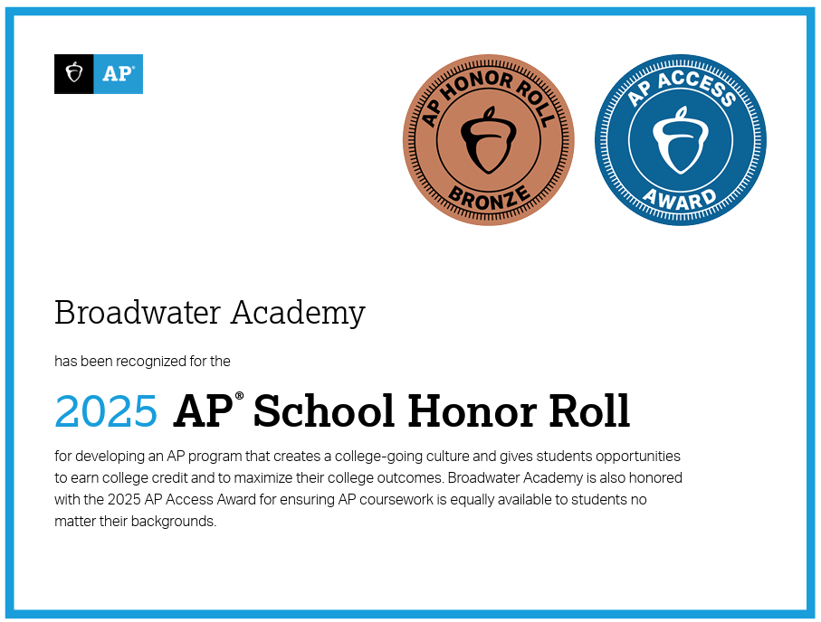 Broadwater Academy Named to Advanced Placement School Honor Roll