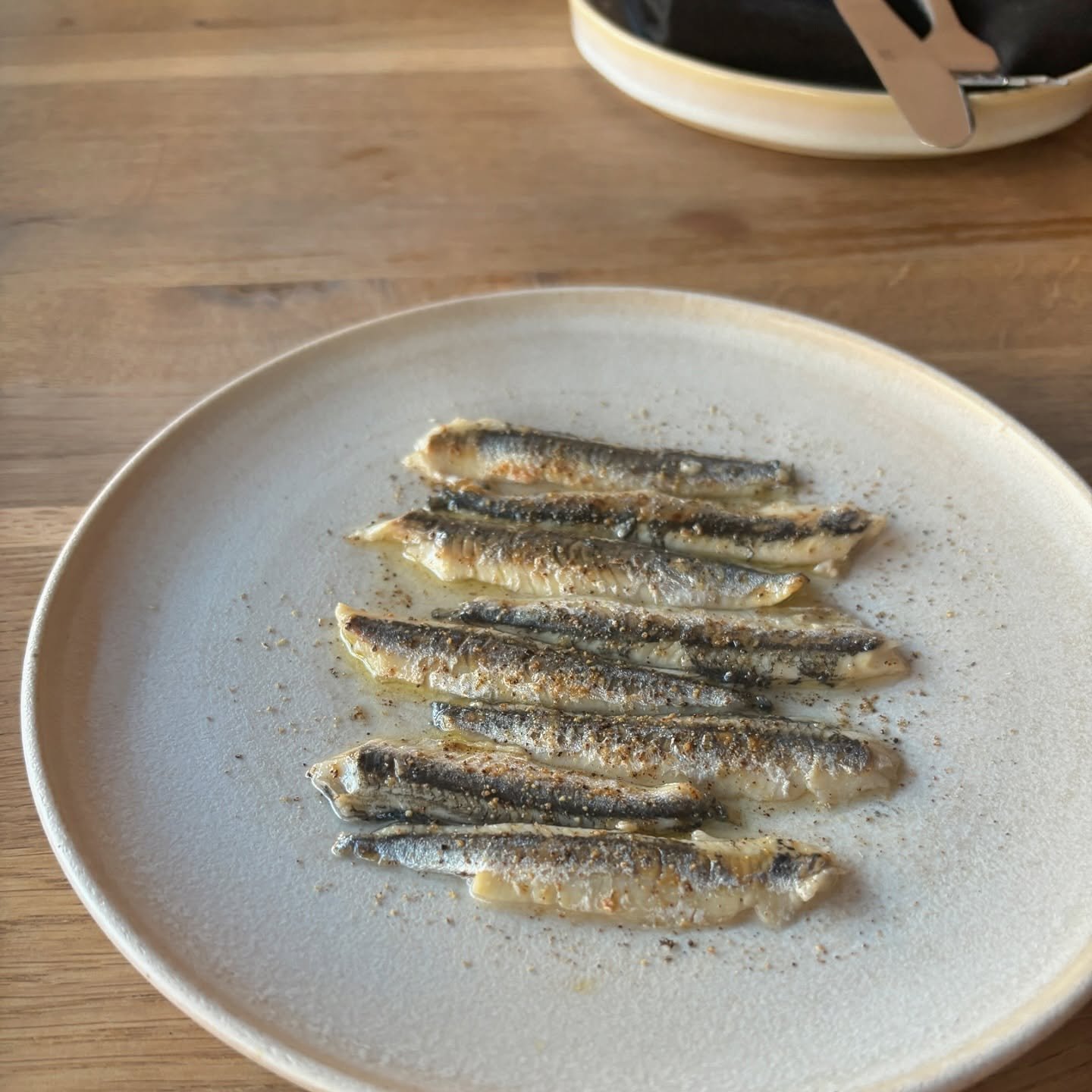 Bouquerones dressed in smoked olive oil and black pepper to start. 

You&rsquo;re in Costa del Bethnal Green now!