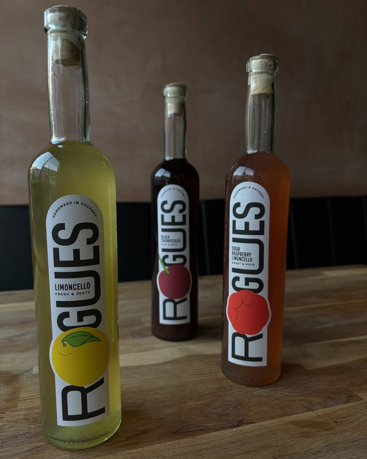 Hackney&rsquo;s finest limoncello is back. 

Homemade and bottled by Rogues. Original lemon, seasonal black cherry and sour raspberry available for supping after dinner or buy a bottle to take home. 

Christmas is looming and our bottle shop is getti