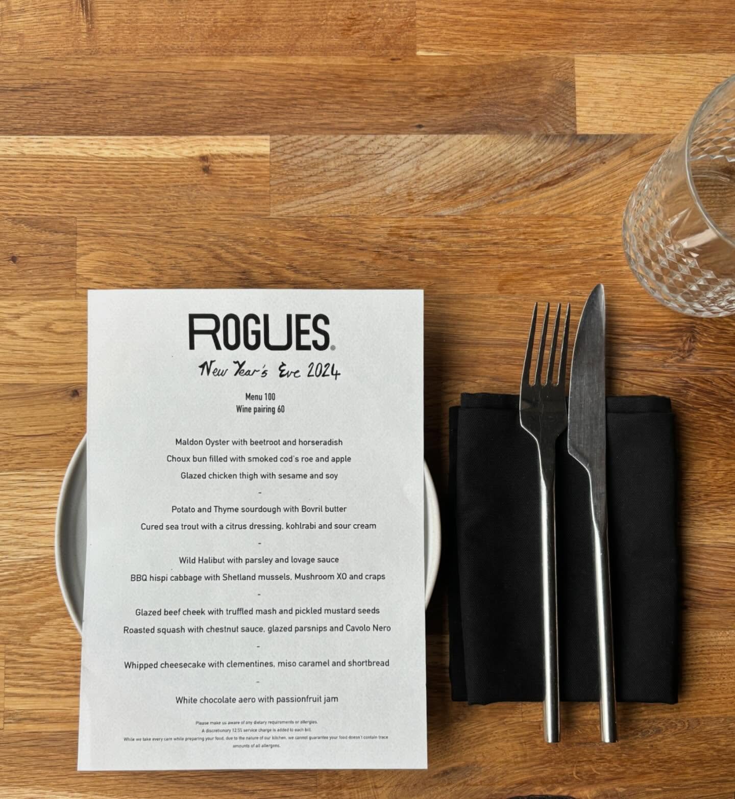 New Year&rsquo;s Eve at Rogues is now available to book!

We&rsquo;re serving up a five course sharing menu with bubbles to kick off your celebrations.

Have a peek at the menu above to whet your appetite.

On this occasion, the sharing menu is pre-p