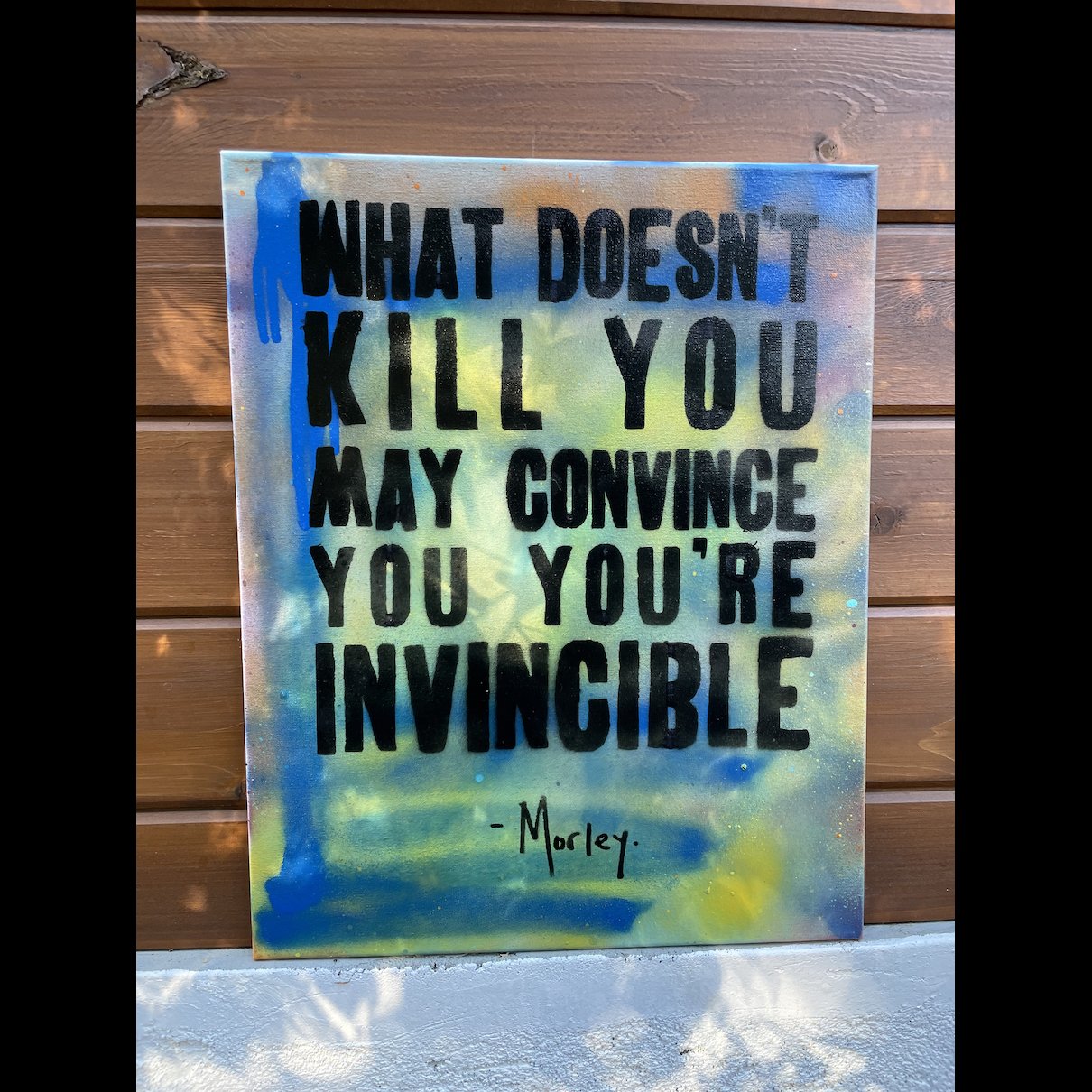 Doesn't Kill - Blue & Yellow Canvas
