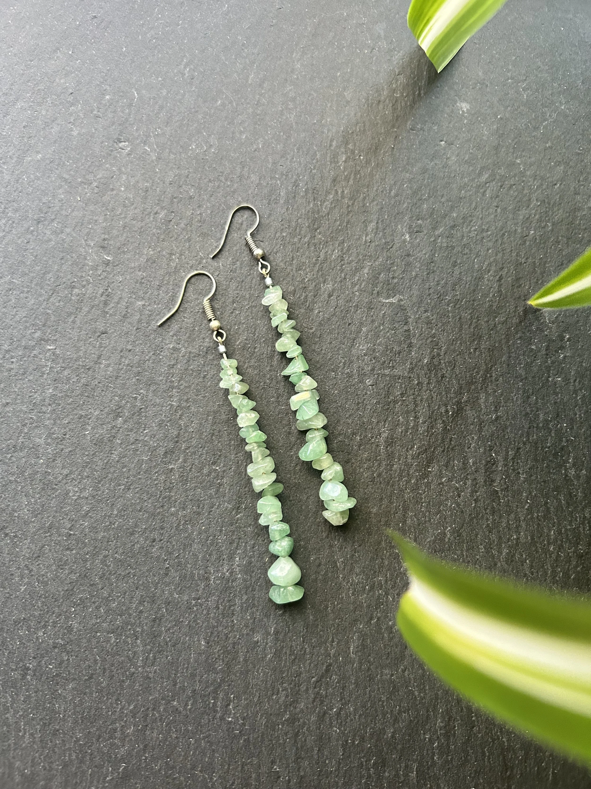 Green Aventurine Cascade Drop Earrings