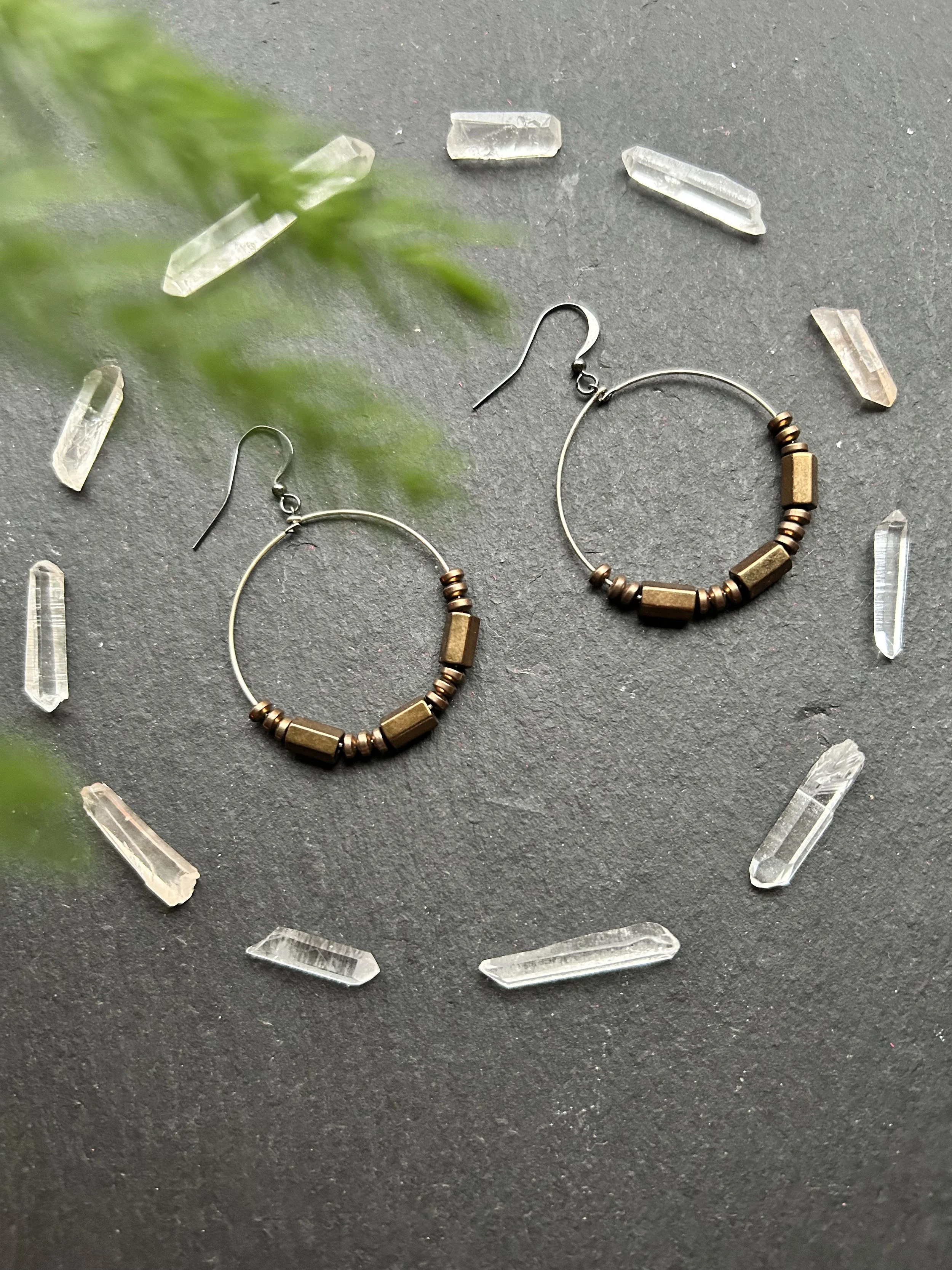 Hematite Hoops