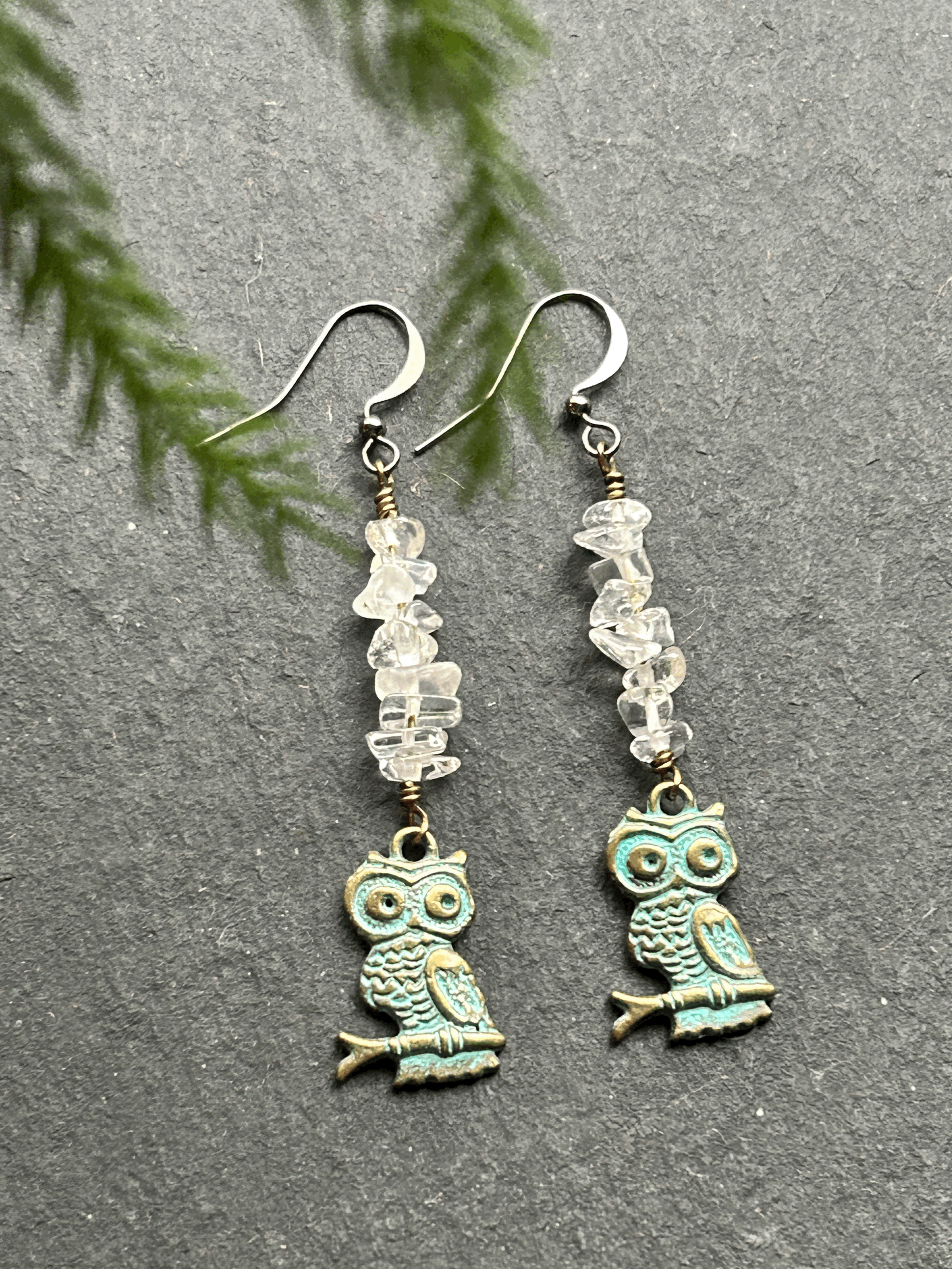 Crystal Owl Earrings