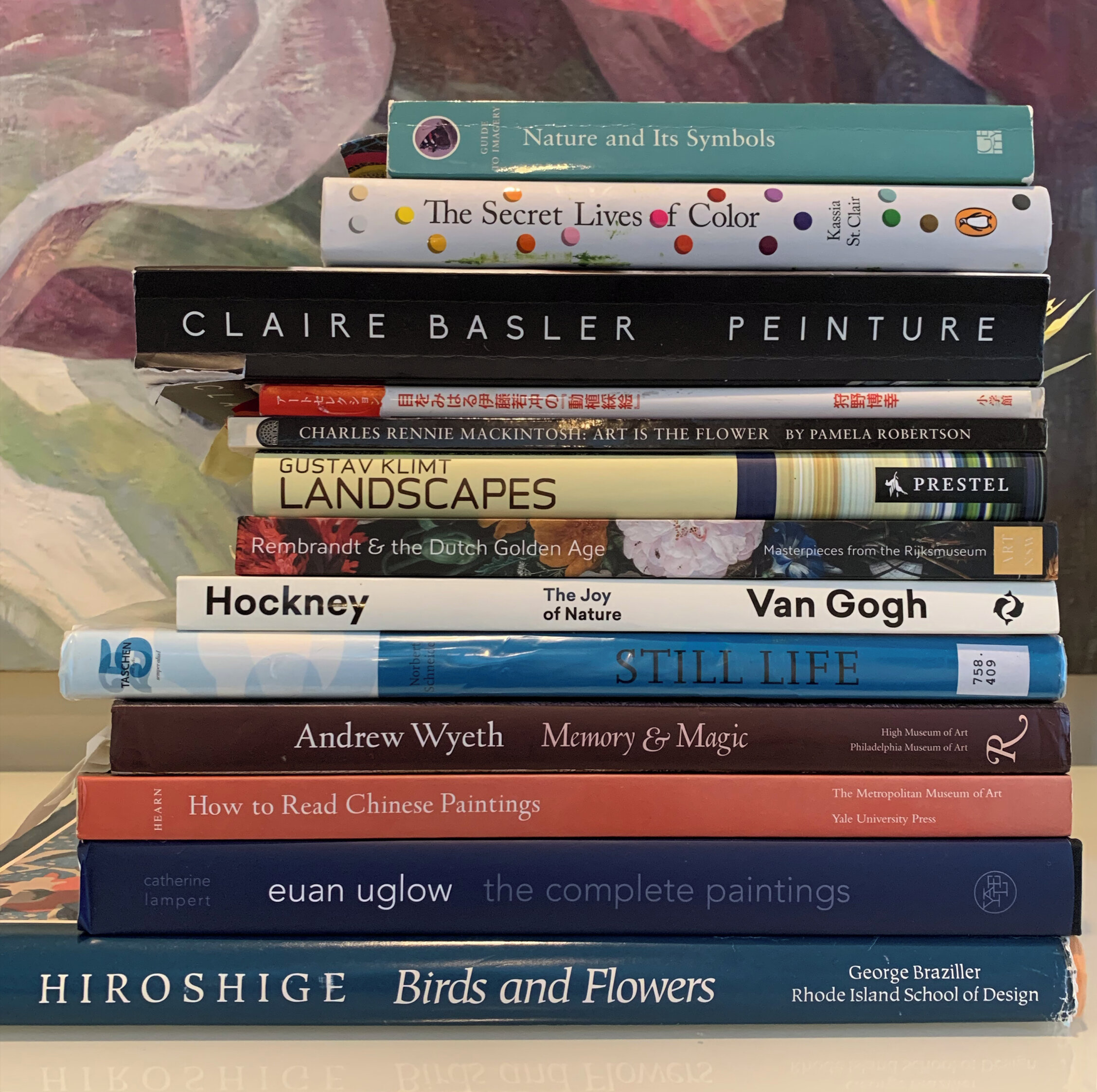 Being a huge art history nerd, I've been building my library. Some of my treasures I can't read - bought a few Japanese editions at Kinokuniya, the Claire Basler book is mostly in French. Thankfully the language of art is universal. Now teaching my p