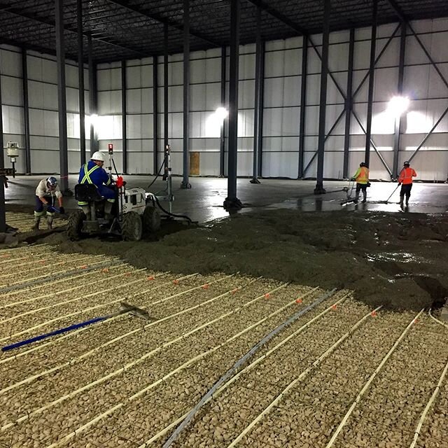 Marathon tuesday this week: 38,000sqft of mudslab, 42 truckloads, all while the site was mush from the weekend rain. All done all good in just under 9 hours. Thank you Tom @scottbuildersinc

#tistudiosarchitecture 
#heatherbarnsleyarchitect 
#industr