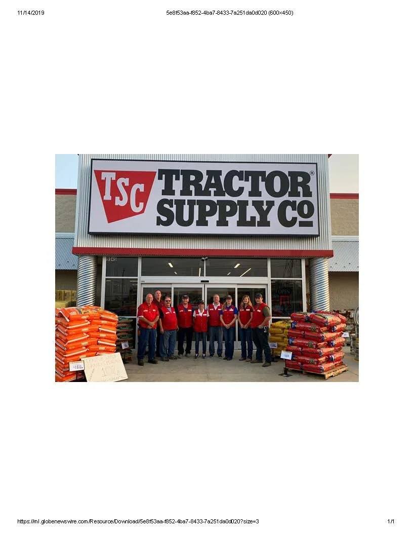TRACTOR SUPPLY COMPANY CELEBRATES 1,800TH STORE OPENING