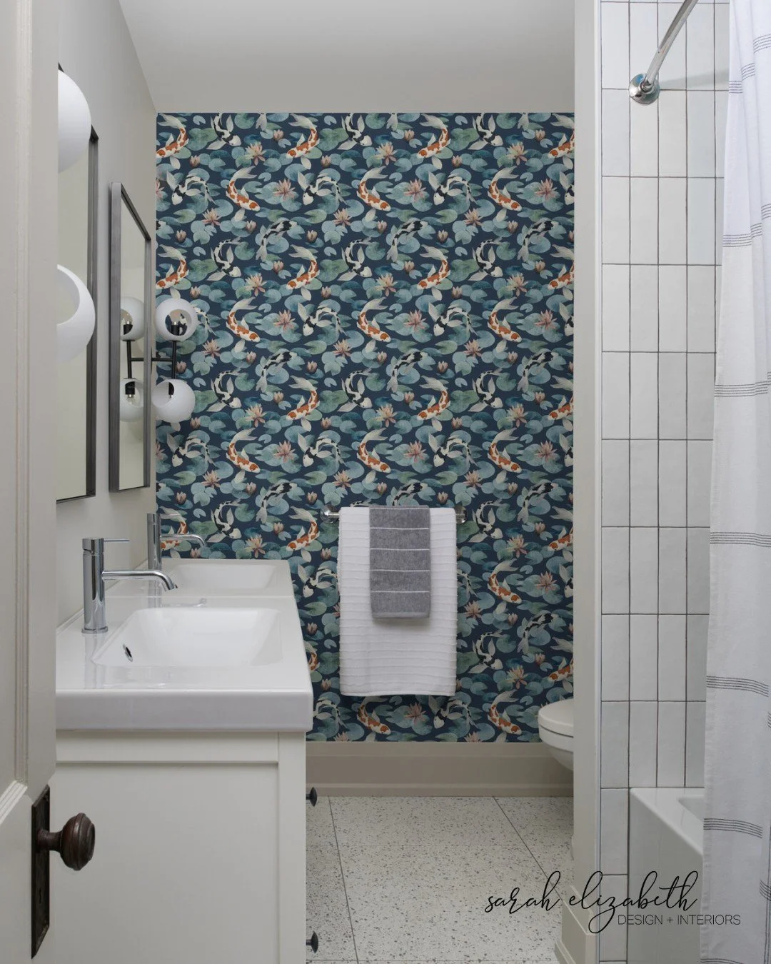 Renovating this second-floor bathroom gave the space a much-needed upgrade&mdash;transforming a shared family bath into one just for the kids. Designed to grow with the family, it features durable finishes, thoughtful storage, and a playful koi fish 