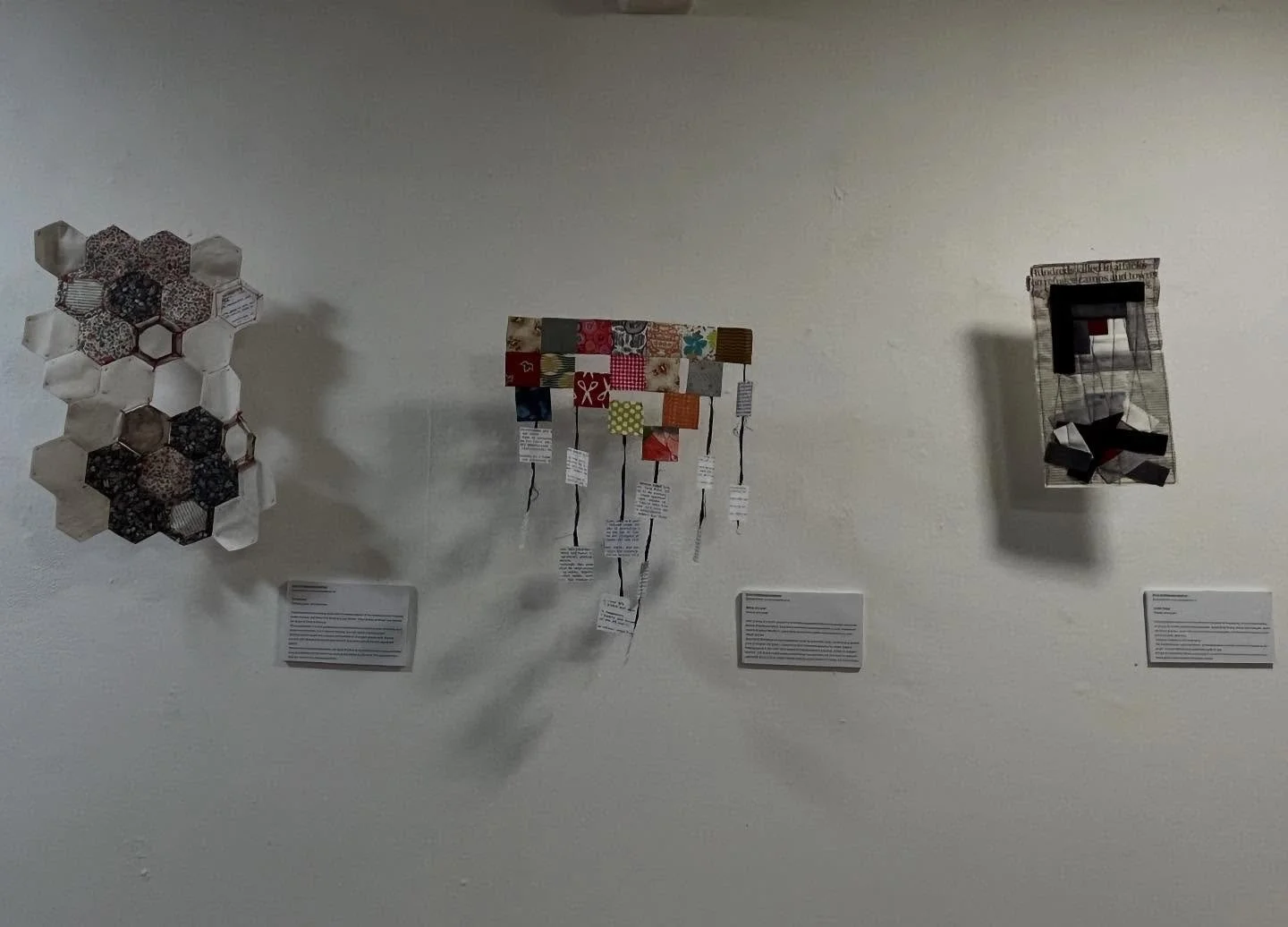 Thank you to @normanreagallery for hanging my work so beautifully. 
And thank you for inviting me to join the panel discussion this evening. 
#displacement #textileart #activistart