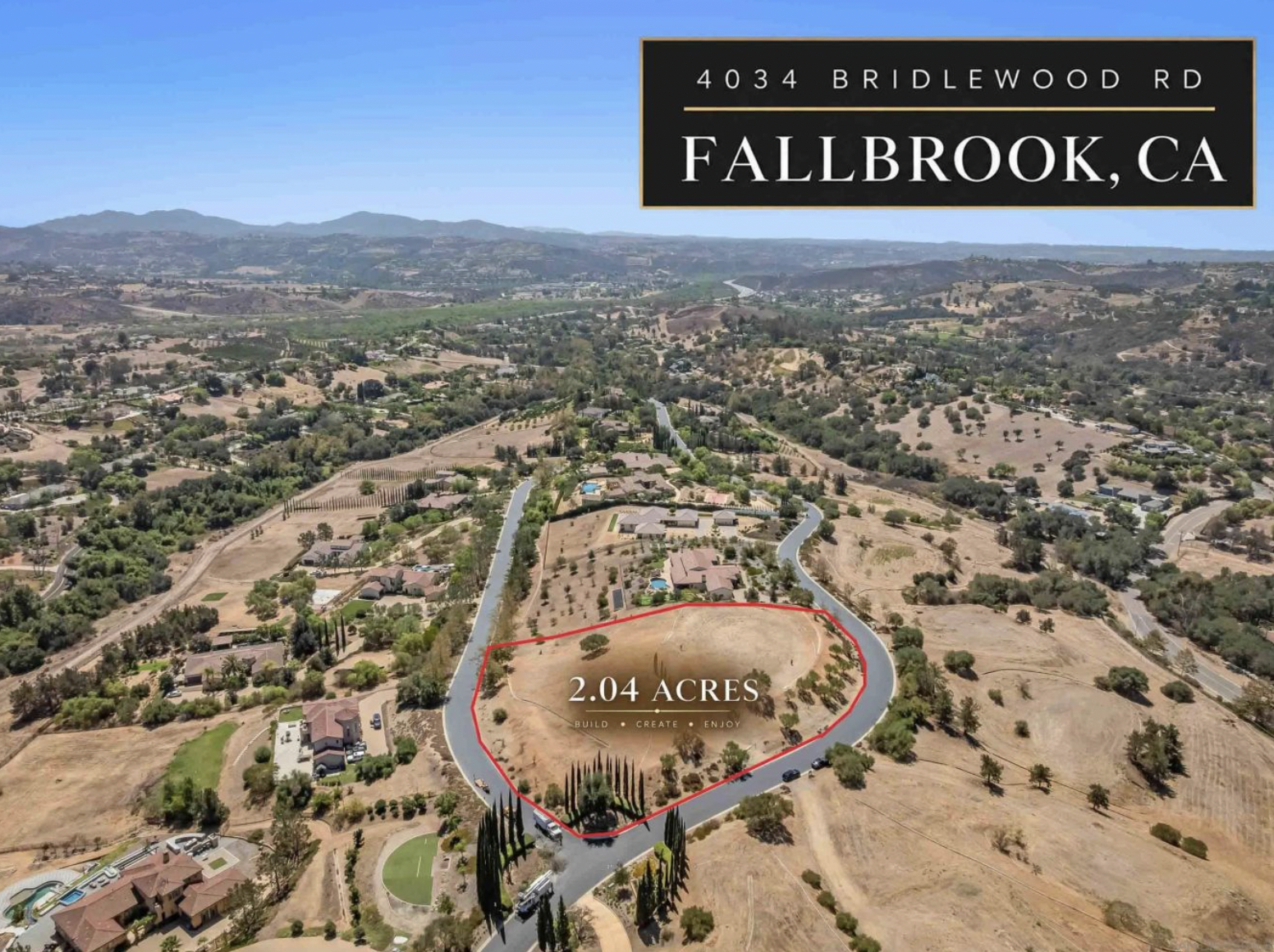 Listing Fallbrook CA 2.04 Vacant Lot