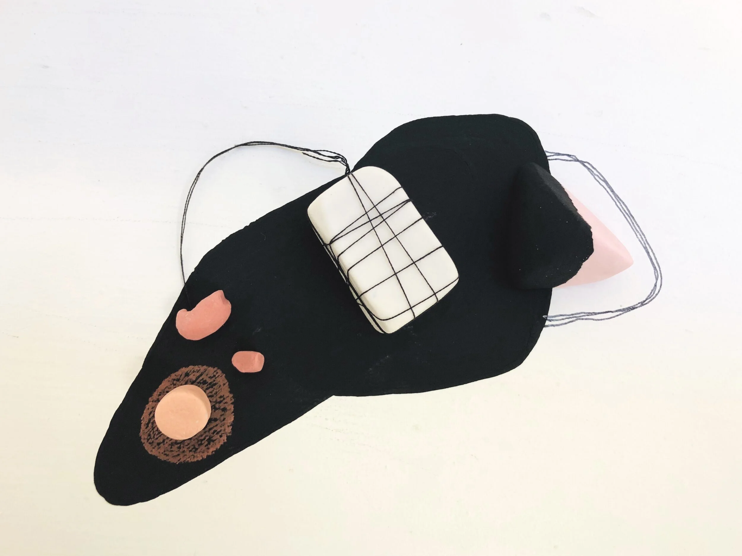   #3,  2018. Porcelain, paper, ink, thread. 