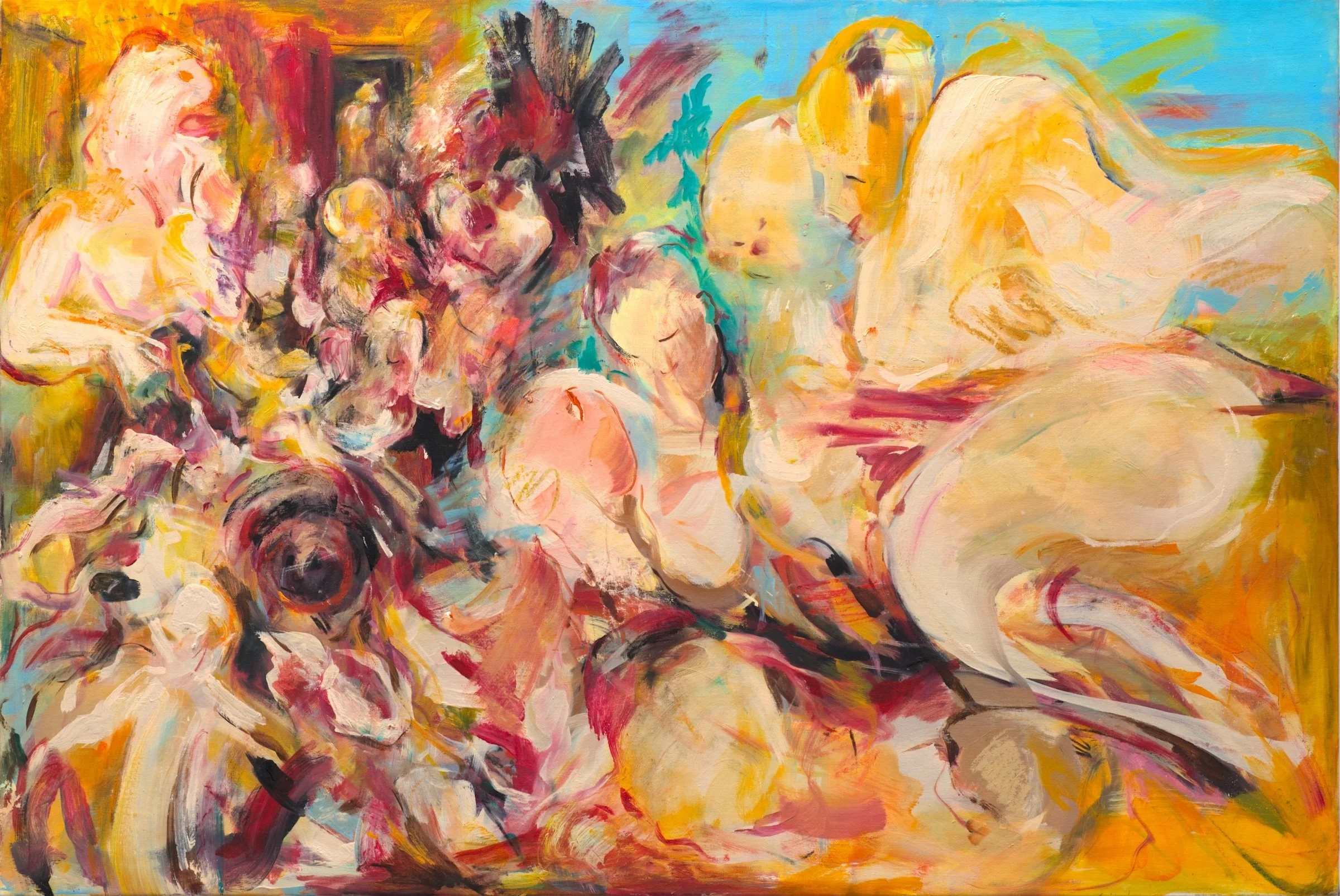 The Visitor, 2025. Oil and mixed media on canvas, 100 x 150 cm (39,3 x 59 in.)