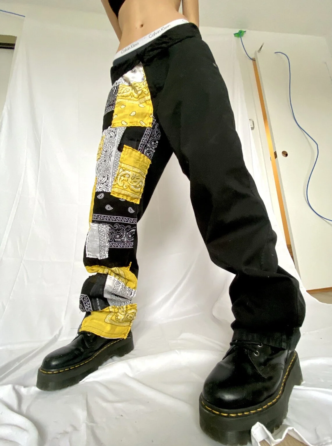 YELLOW BANDANA PANTS — Erica Reid