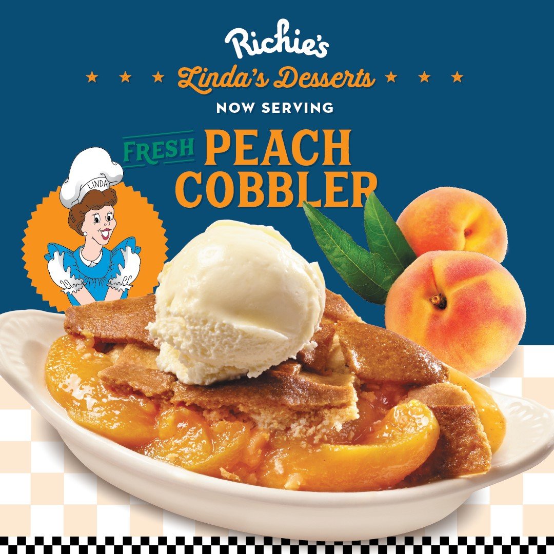 Richie&rsquo;s Diner Rancho Cucamonga thinks June is Peachy Keen, don&rsquo;t you? Join us in celebrating a taste of summer with our limited-time-only Peach Cobbler, Peach Jam, Peach-Flavored Iced Tea, Peach-Flavored Lemonade, or Frosty Cold Peach Sh