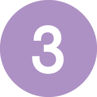 Purple circular icon with the number 3 in white in the center.