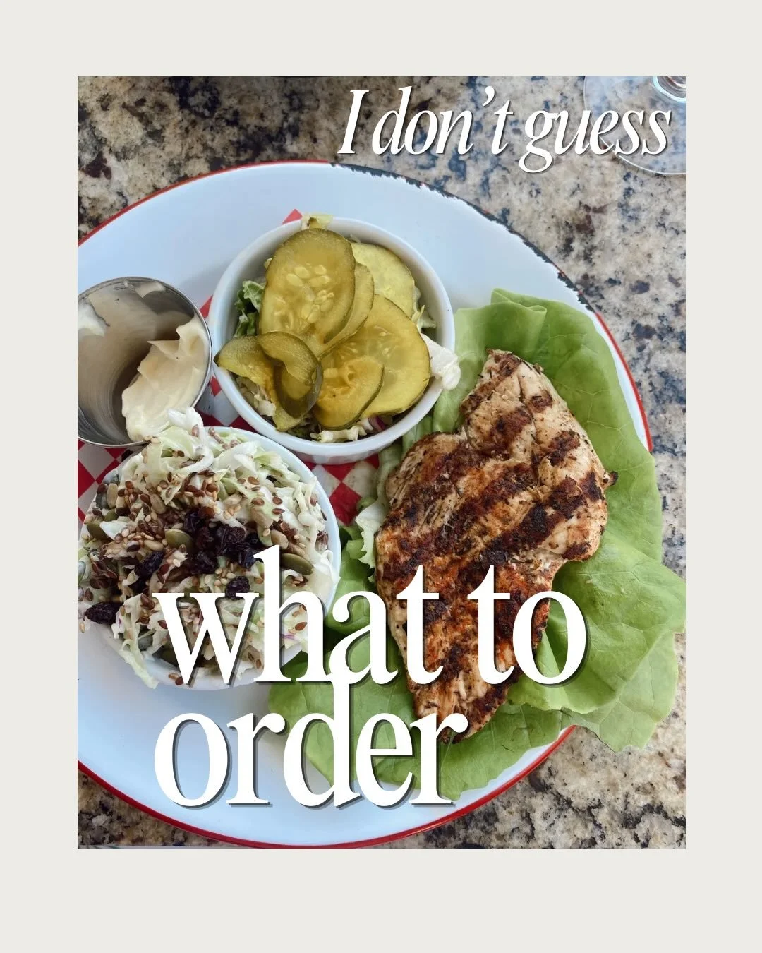 I don&rsquo;t rely on willpower when I go out to eat anymore&hellip;

I used to either:
+ overthink the entire menu &amp; stress about how I&rsquo;d feel later
+ avoid going out 
+ or say &ldquo;f*ck it&rdquo; &amp; just order whatever

None of that 