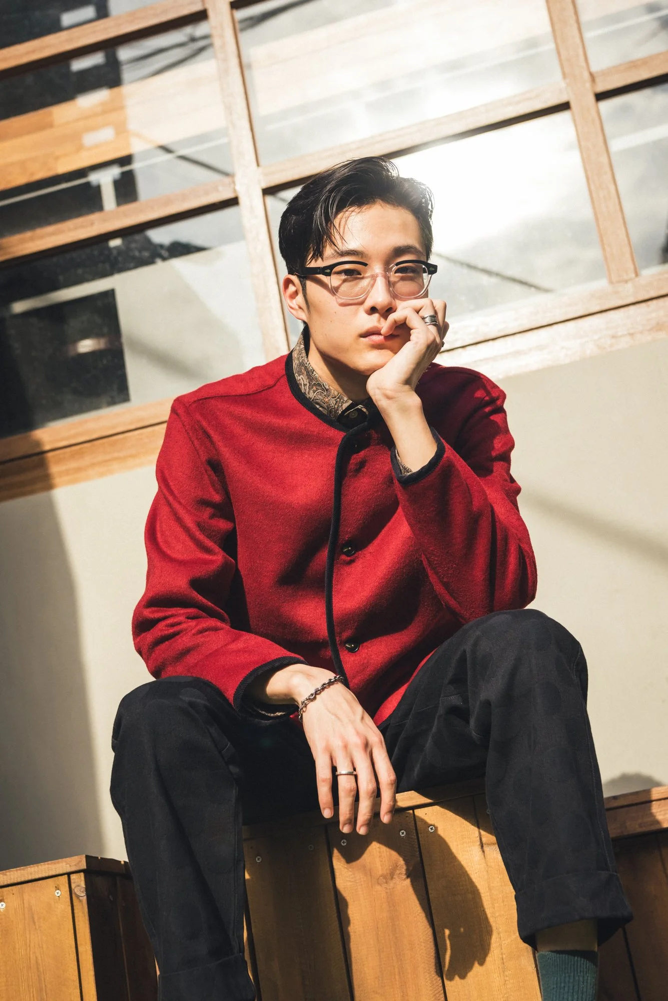 Fashion photograph of a Korean model in seoul