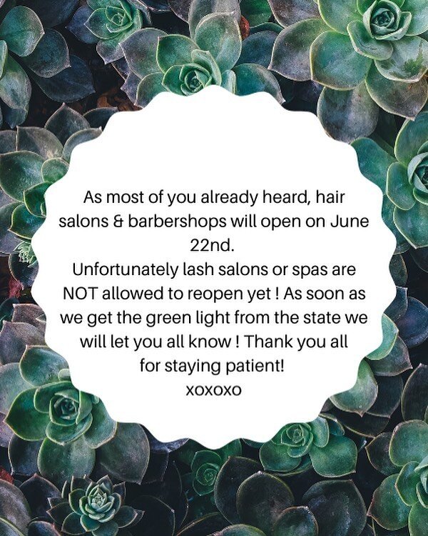 UPDATE ON WHEN WE CAN OPEN !! Trust me, it&rsquo;s killing us just as much as it&rsquo;s killing you!! As soon as we hear when we&rsquo;re allowed to open , we&rsquo;ll be ready to take appointments &amp; open our doors to all you lovely ladies ! So 