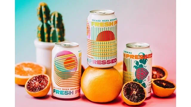 Fresh new can design for @wickedweedbrewing #FreshPressed wheat ale with grapefruit, blood orange and agave. Had a lot of fun with this one ☺️ -
📷 by @julialindholmphotography 🧡🧡🧡🧡 #wickedweedbrewing #packagedesign #graphicdesign #colortherapy #