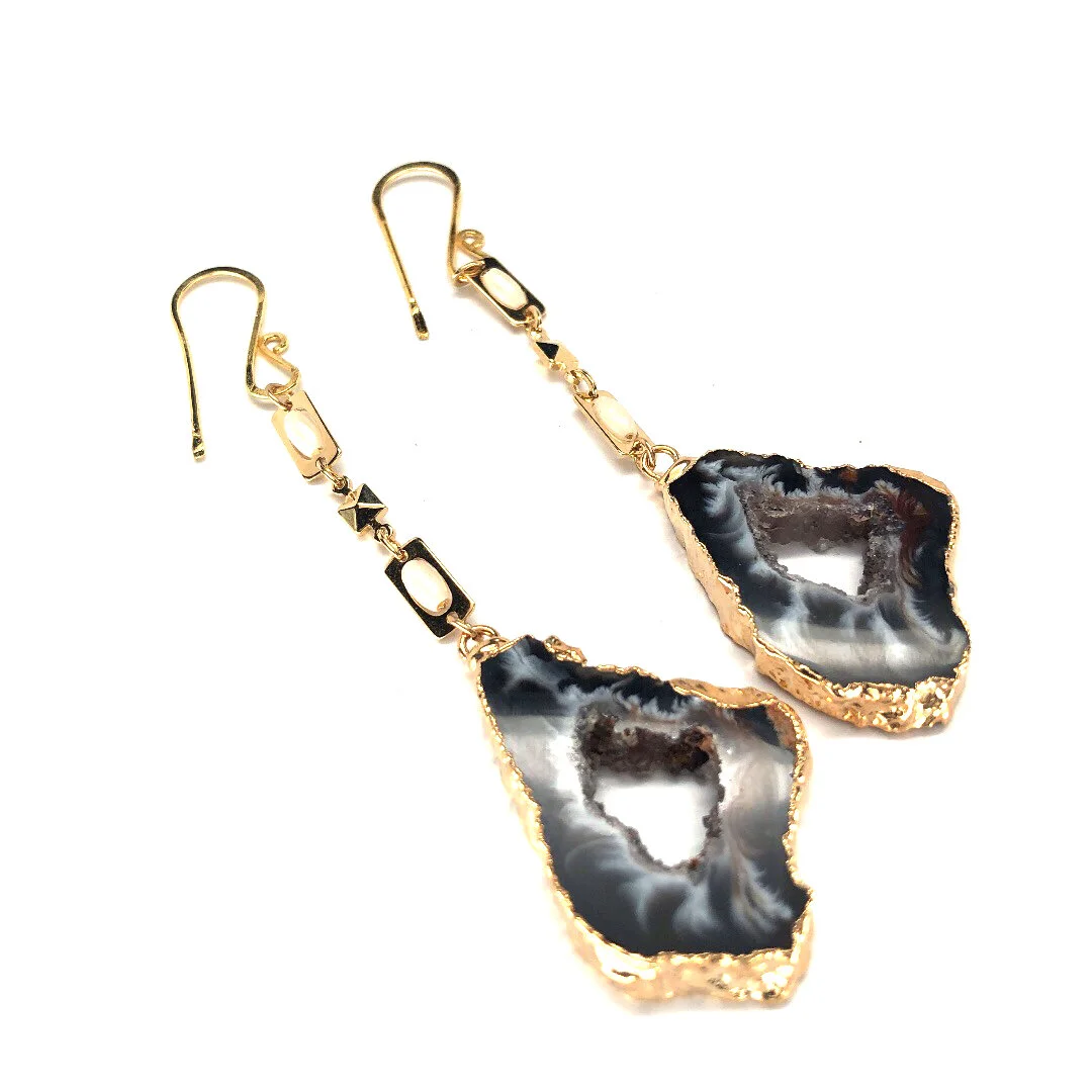 Agate Pendant Earrings 