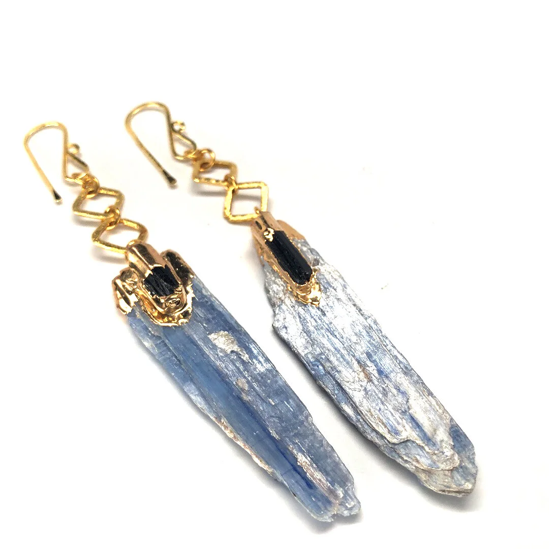 Kyanite and Tourmaline earrings 
