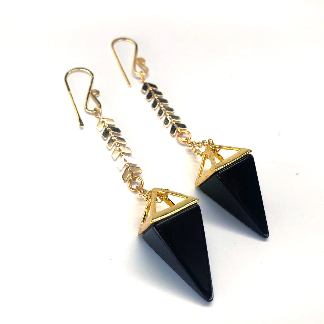 Onyx Pendulum Earrings 