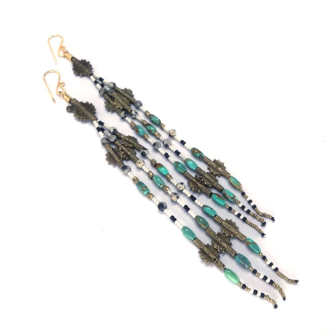 Multi Strand Chandelier Earrings 