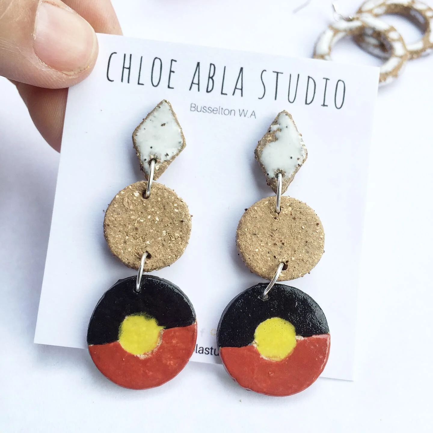 Aboriginal flag earrings for Naidoc Week
