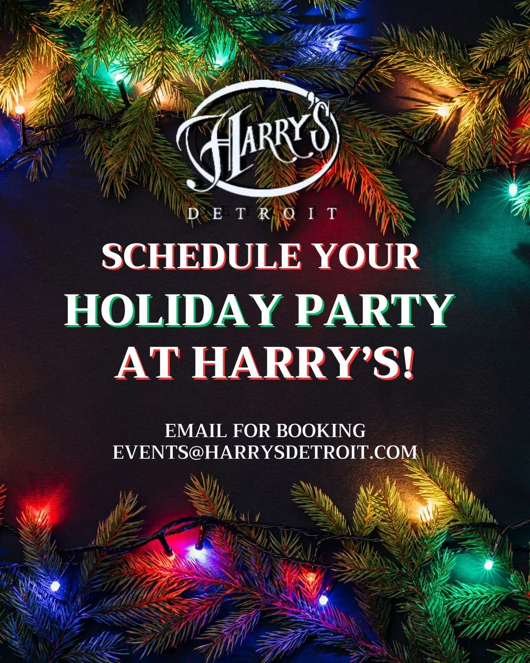 &lsquo;Tis the Season 🎄

Book your holiday parties at Harry&rsquo;s today!

With an amazing space in the heart of Detroit, it&rsquo;s the coziest place to watch the snowfall as you enjoy time with loved ones ❤️❄️

Happy Holidays at Harry&rsquo;s Det