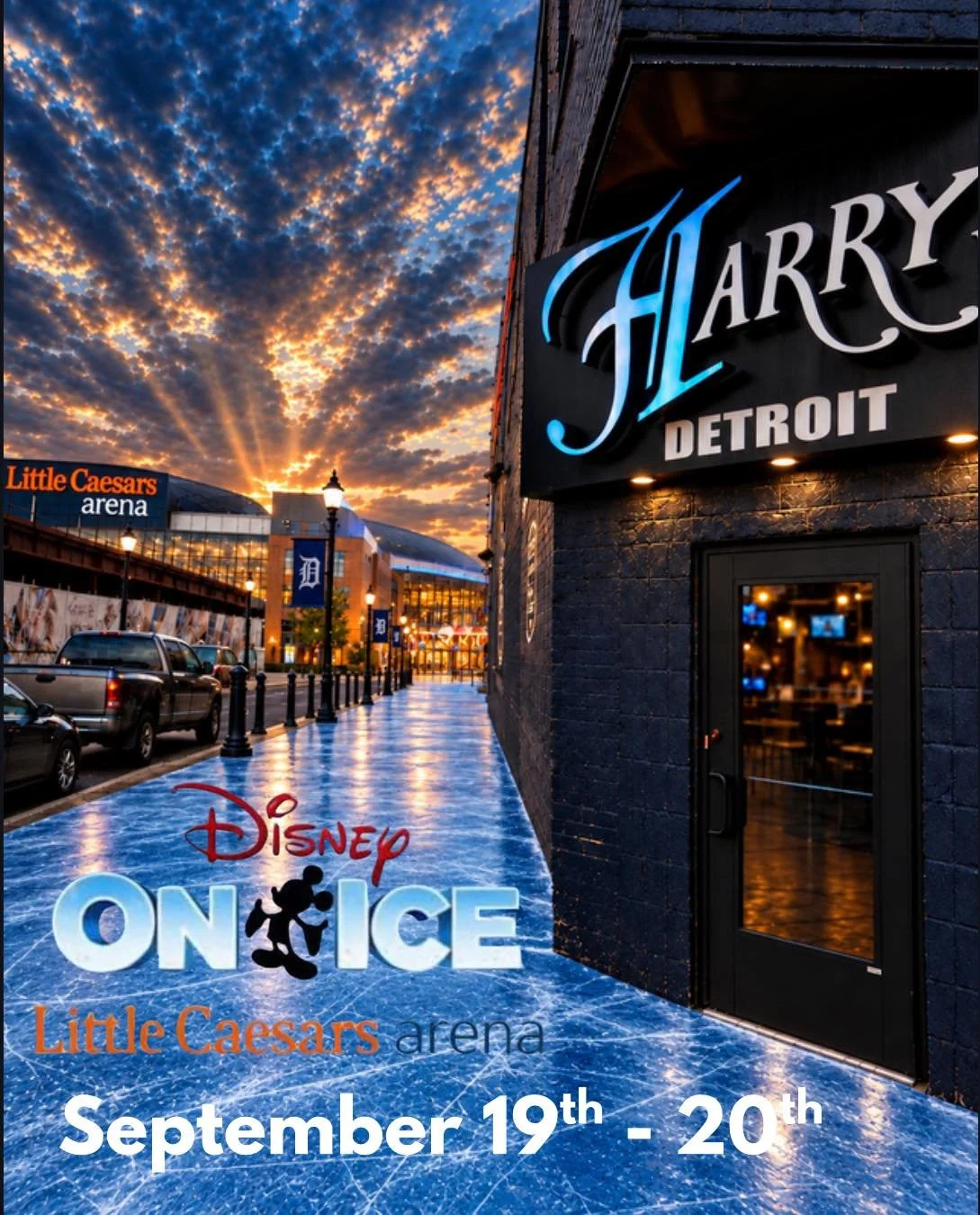 Start your Disney on Ice experience at Harry&rsquo;s!

Grab a bite to eat before the show, then make the short walk over to Little Caesars Arena when it&rsquo;s time for the magic to begin.

Make Harry&rsquo;s your first stop before Disney on Ice!

#