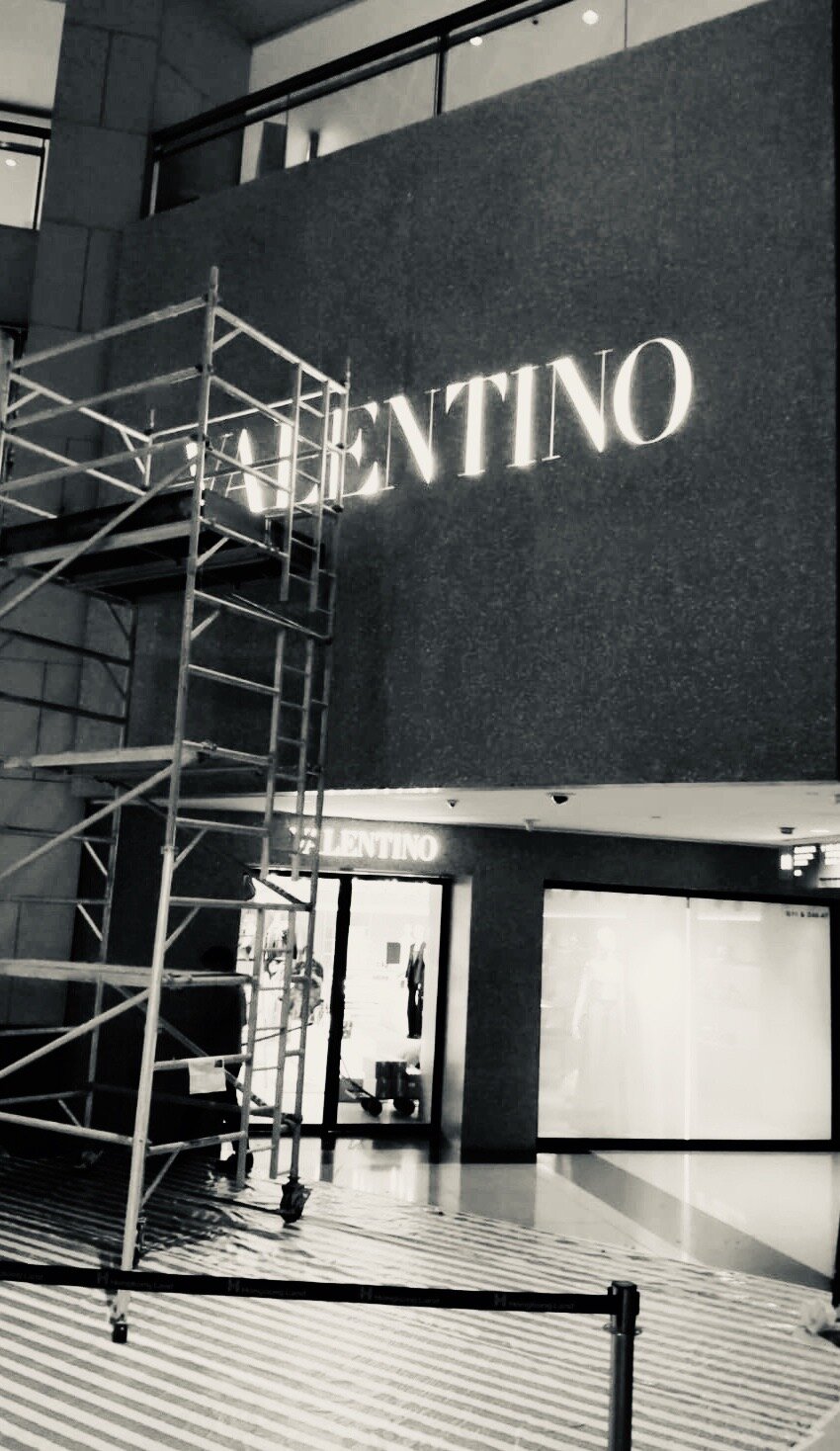 Valentino Landmark Signage Facade Installation.JPG