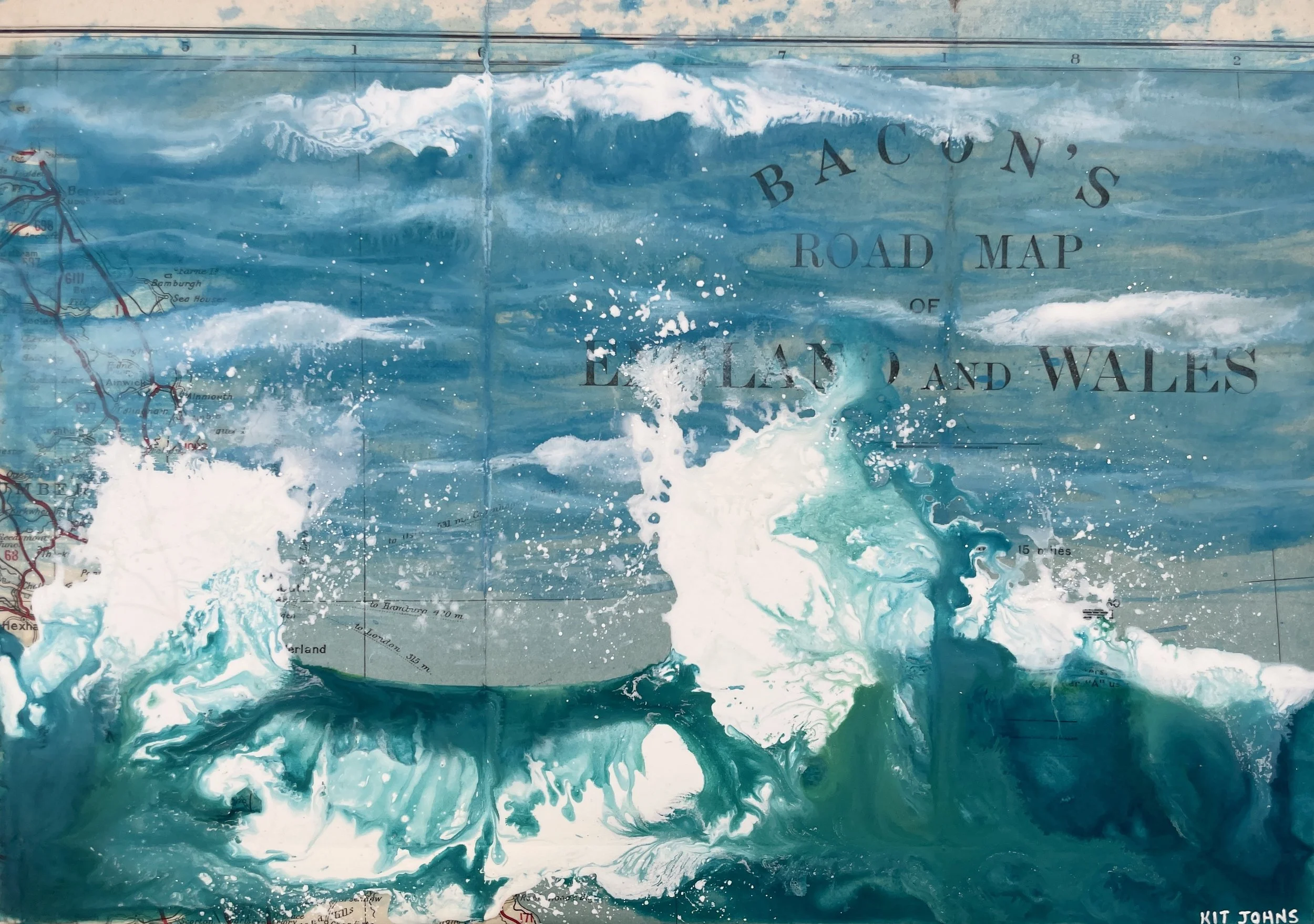 All The Words I'm Yet To Say 30x21cm Acrylic on Authentic Vintage Map of England .jpg