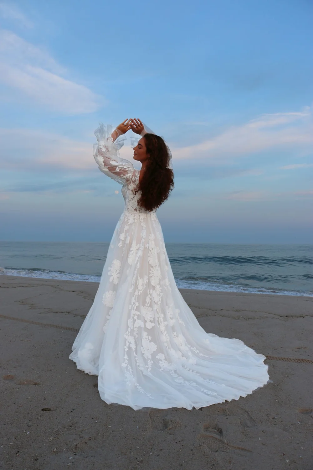 white lace wedding dress cheap Eva Fashion 5251 Simple Long Mermaid Lace Wedding Dress main image 1