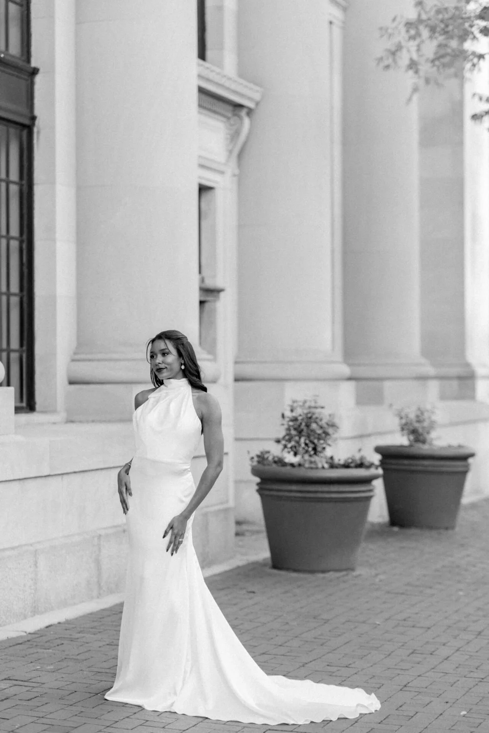 sachin and babi light blue dress Desiree Halterneck Fishtail Gown in Ivory main image 0