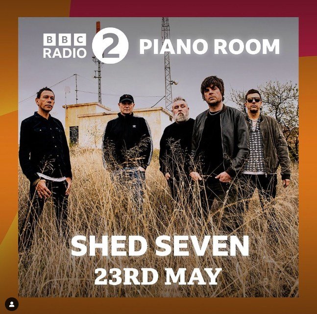 Pleased to announce that @shedsevenofficial will be performing the @bbcradio2 Piano Room 🎹✨

Listen to the full performance with the BBC Concert Orchestra later this month on the 23rd May with Vernon Kay!